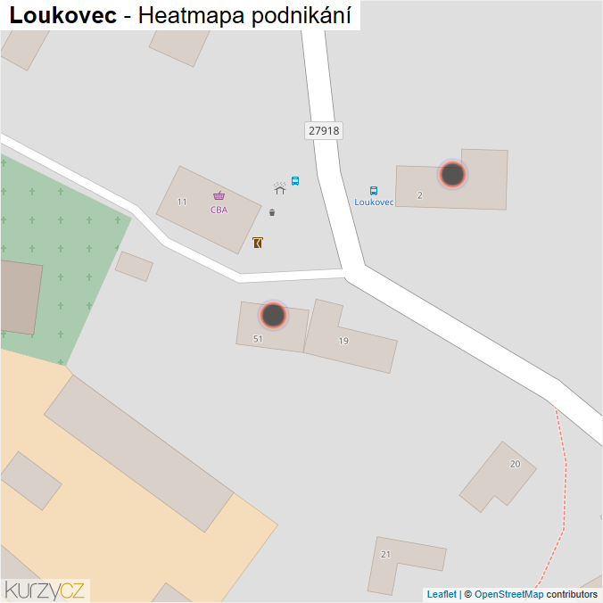 Mapa Loukovec - Firmy v obci.