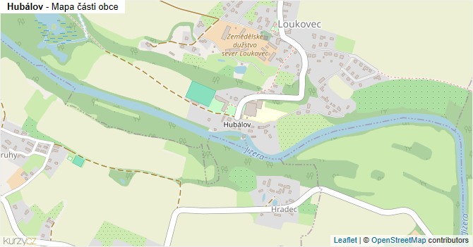 Hubálov - mapa části obce