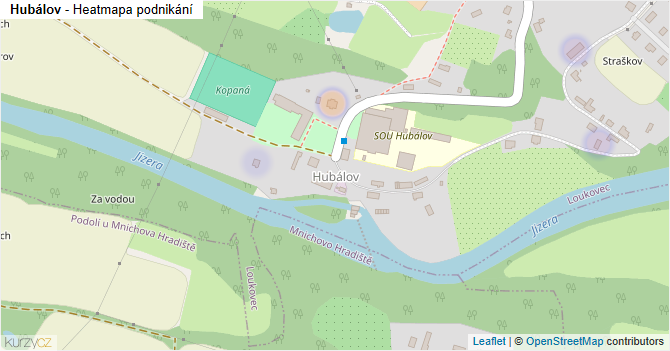 Hubálov - mapa podnikání