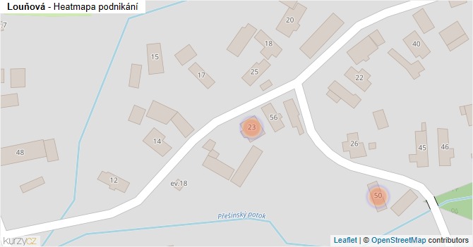 Louňová - mapa podnikání