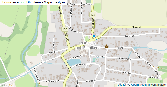 Louňovice pod Blaníkem - mapa městysu