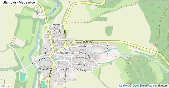 Blanická - mapa ulice