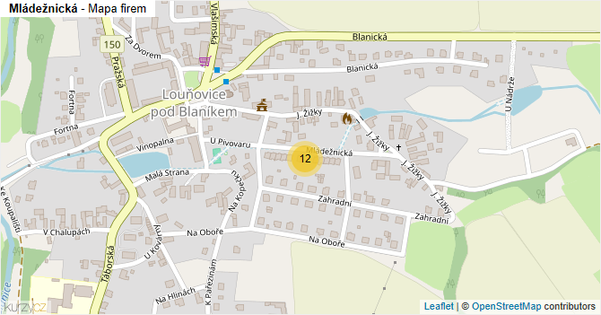 Mládežnická - mapa firem