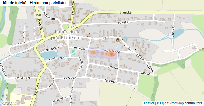 Mládežnická - mapa podnikání