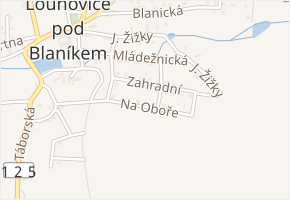 Na Oboře v obci Louňovice pod Blaníkem - mapa ulice