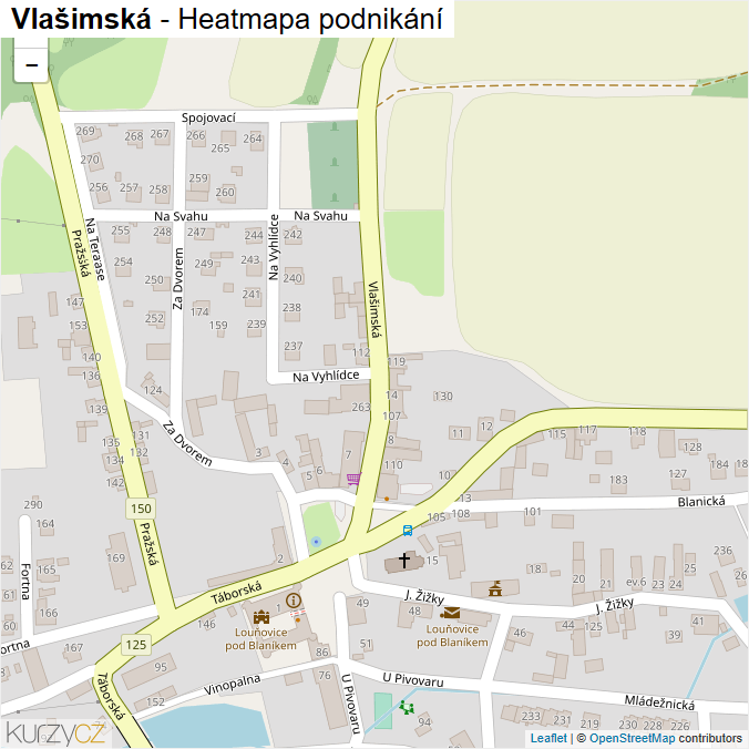 Mapa Vlašimská - Firmy v ulici.