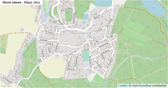 Horní náves - mapa ulice