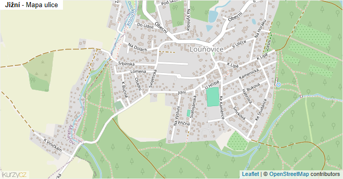 Jižní - mapa ulice