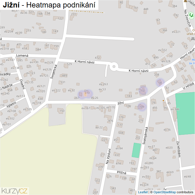 Mapa Jižní - Firmy v ulici.