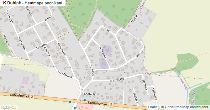 K Dubině - mapa podnikání