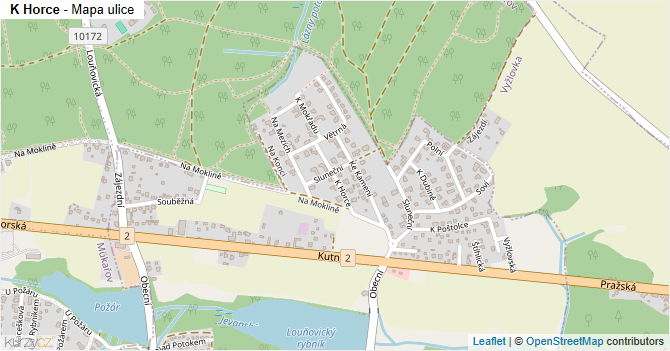 K Horce - mapa ulice