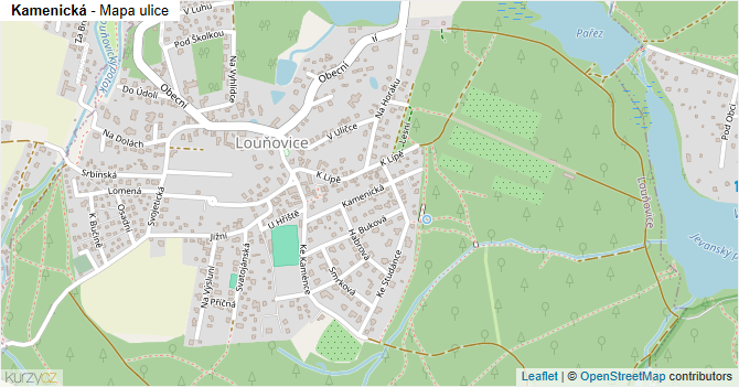 Kamenická - mapa ulice