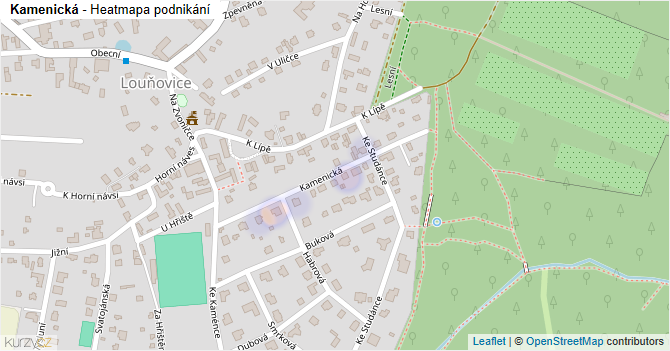 Kamenická - mapa podnikání