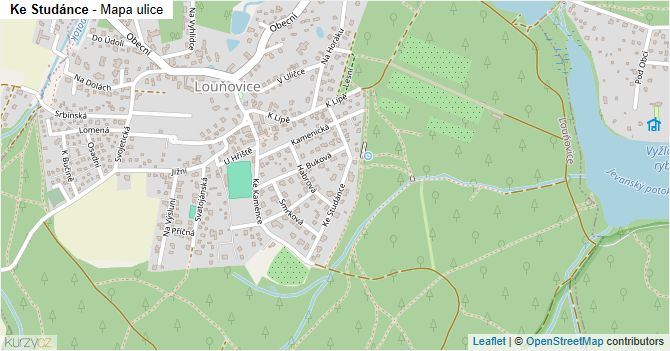 Ke Studánce - mapa ulice