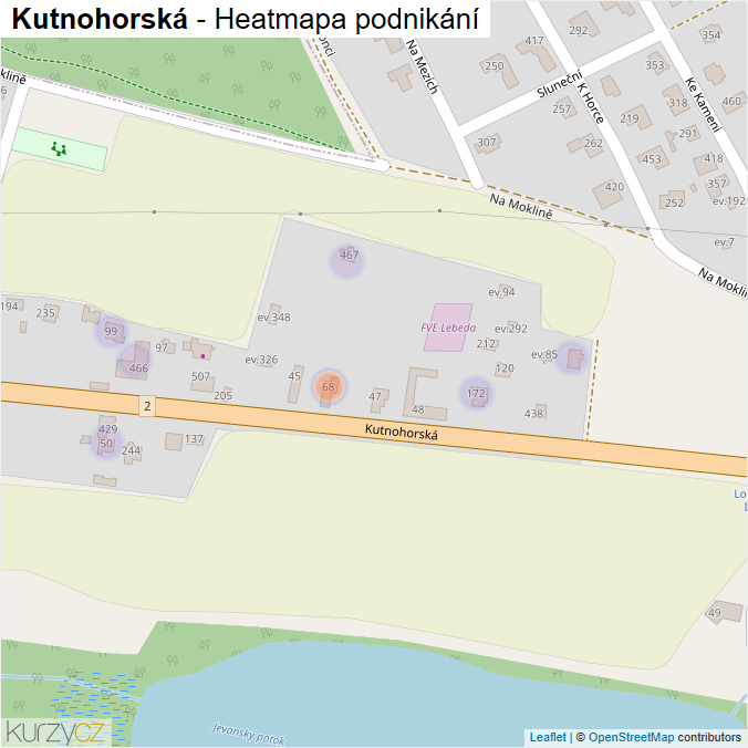 Mapa Kutnohorská - Firmy v ulici.