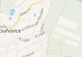 Lesní v obci Louňovice - mapa ulice