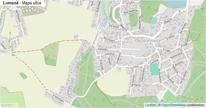 Lomená - mapa ulice