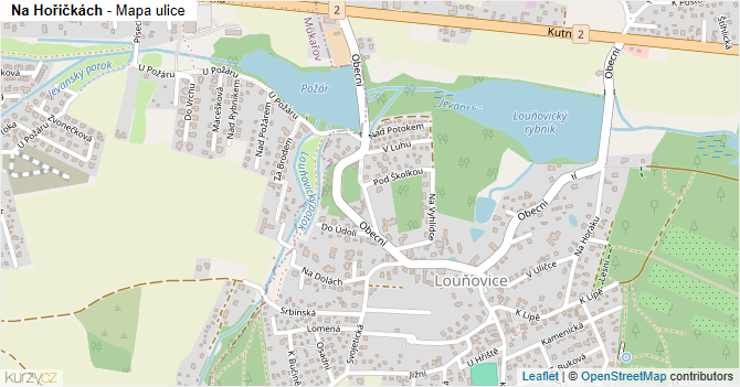 Na Hořičkách - mapa ulice