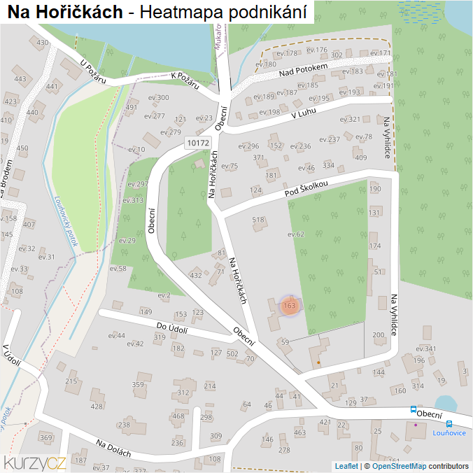 Mapa Na Hořičkách - Firmy v ulici.