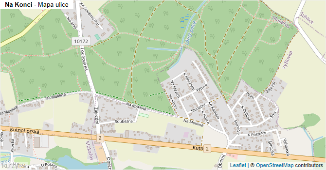 Na Konci - mapa ulice