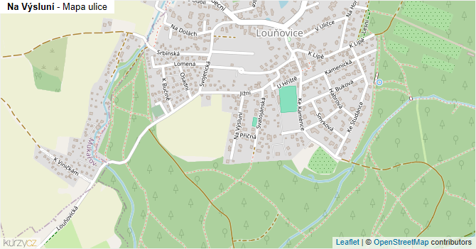 Na Výsluní - mapa ulice