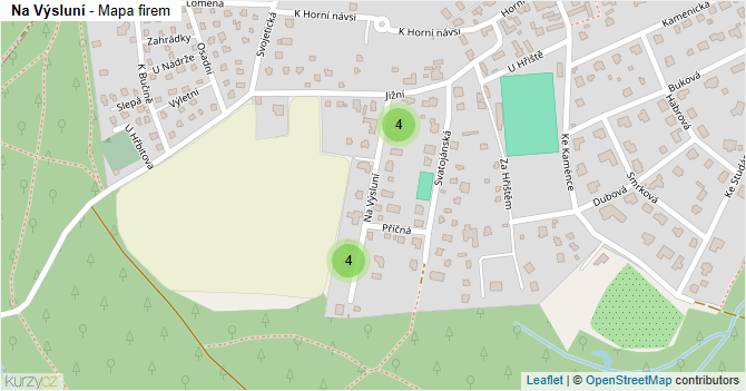Na Výsluní - mapa firem