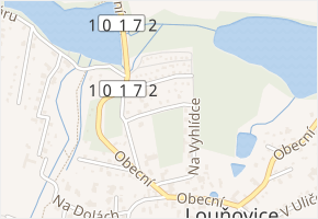 Pod Školkou v obci Louňovice - mapa ulice