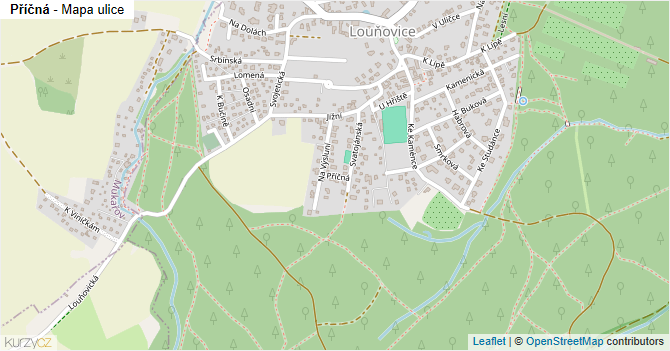 Příčná - mapa ulice