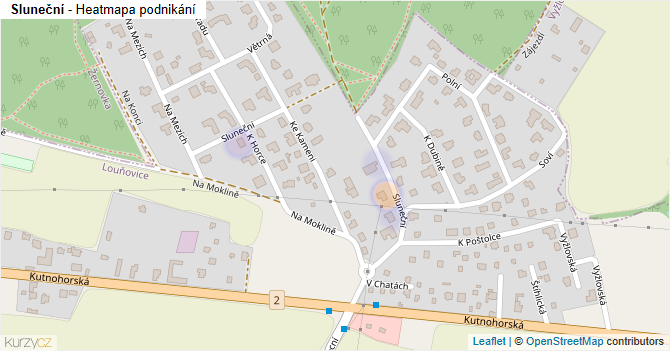 Sluneční - mapa podnikání