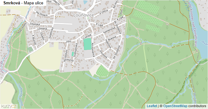 Smrková - mapa ulice