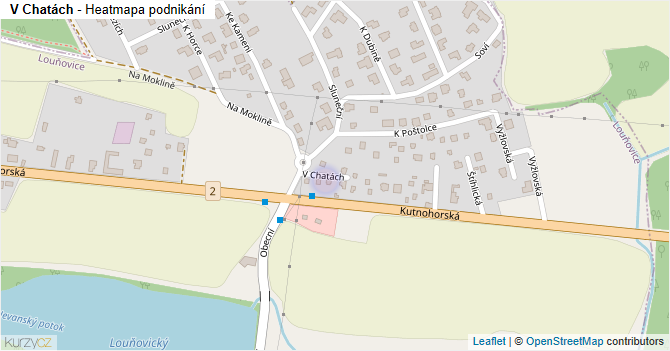 V Chatách - mapa podnikání