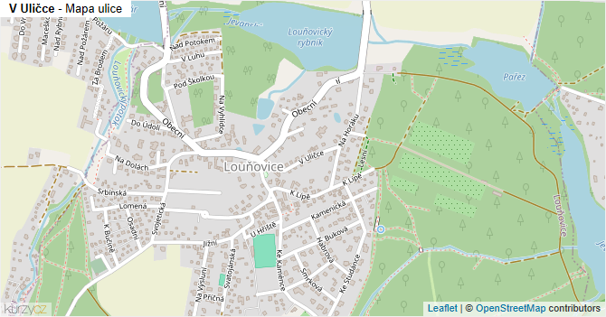 V Uličce - mapa ulice