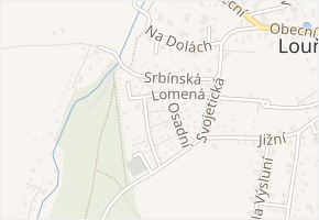 Zahrádky v obci Louňovice - mapa ulice