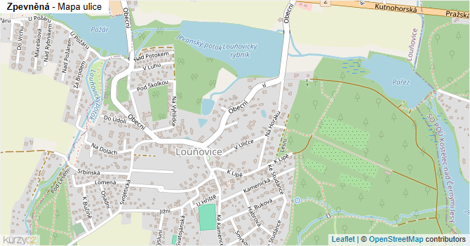 Zpevněná - mapa ulice