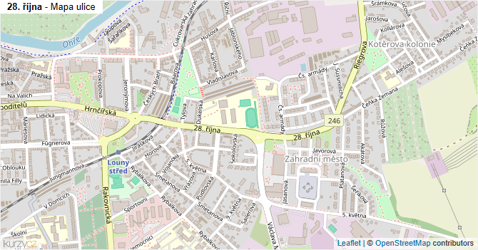 28. října - mapa ulice