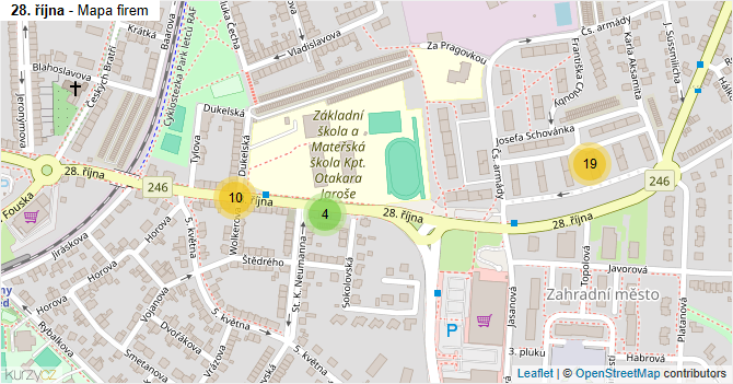 28. října - mapa firem