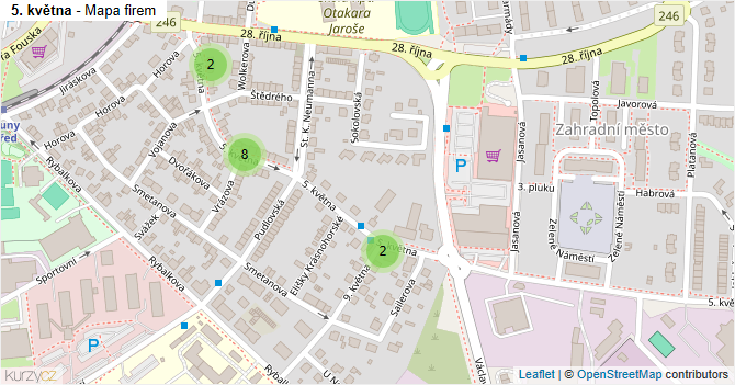 5. května - mapa firem