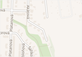 Akátová v obci Louny - mapa ulice