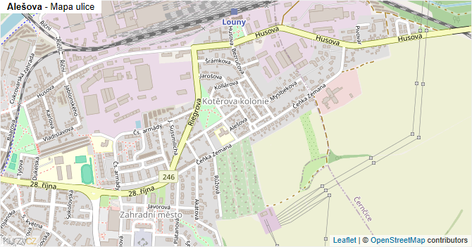 Alešova - mapa ulice