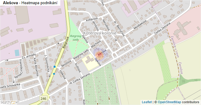 Alešova - mapa podnikání