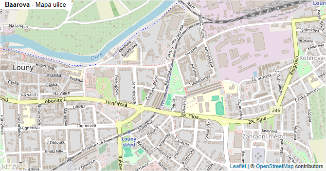 Baarova - mapa ulice