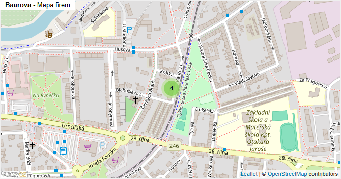 Baarova - mapa firem