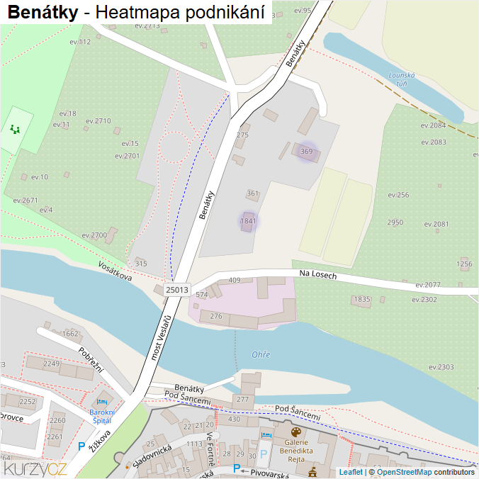 Mapa Benátky - Firmy v ulici.