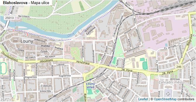 Blahoslavova - mapa ulice