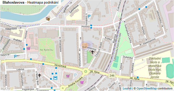 Blahoslavova - mapa podnikání