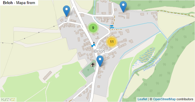 Brloh - mapa firem