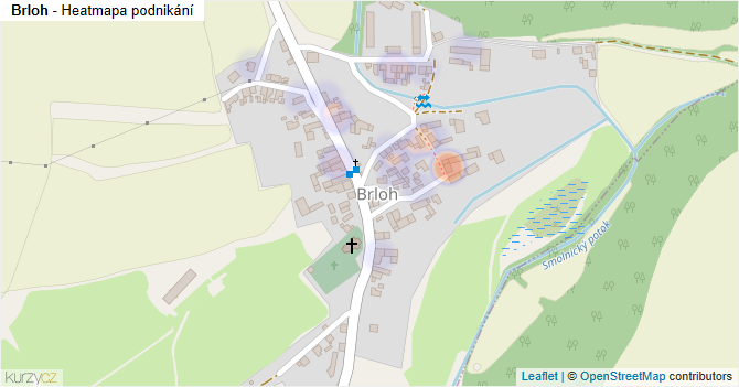 Brloh - mapa podnikání
