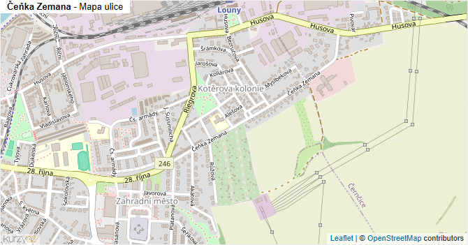 Čeňka Zemana - mapa ulice