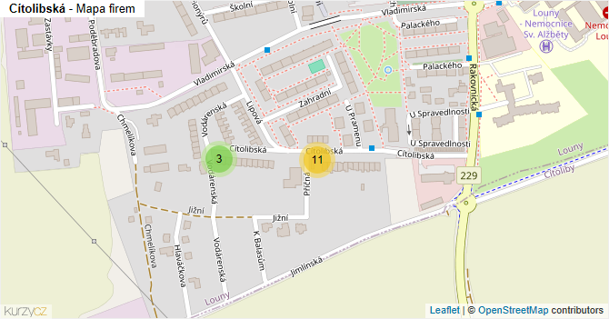 Cítolibská - mapa firem