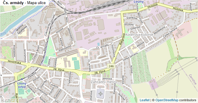 Čs. armády - mapa ulice